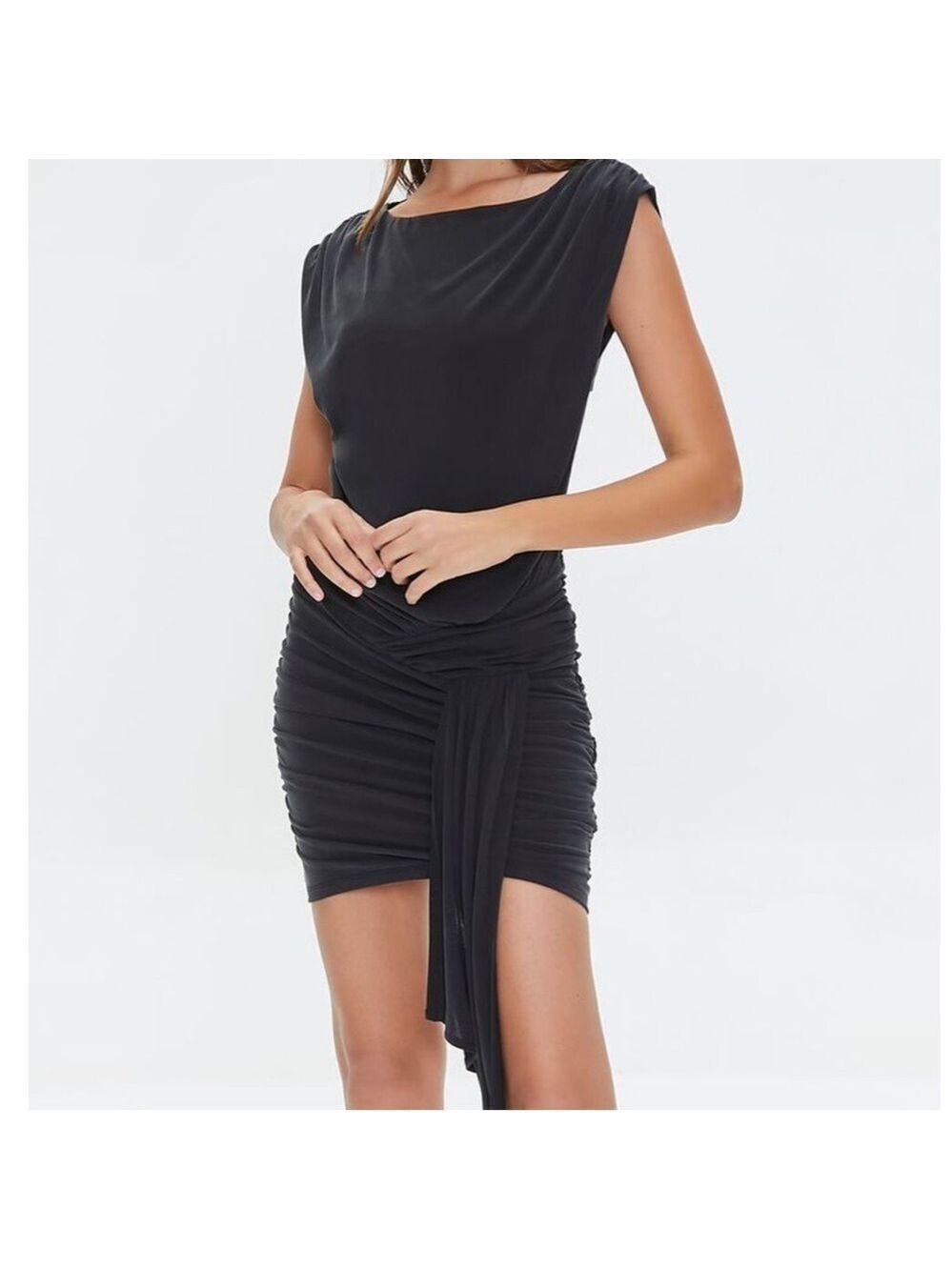 Woman’s Ruched Bodycon Mini Dress - Picture 2 of 3